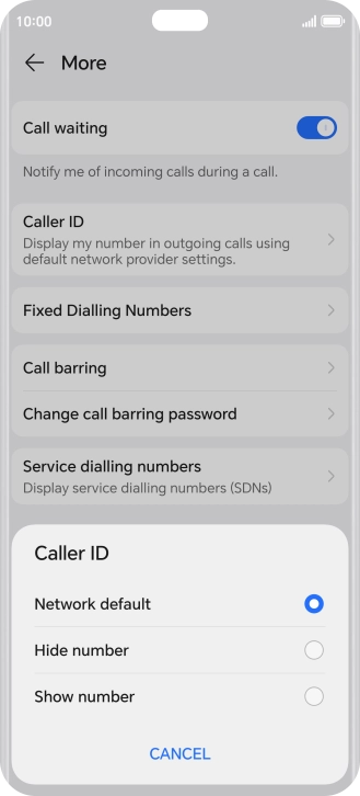 Press Show number to turn on caller identification.