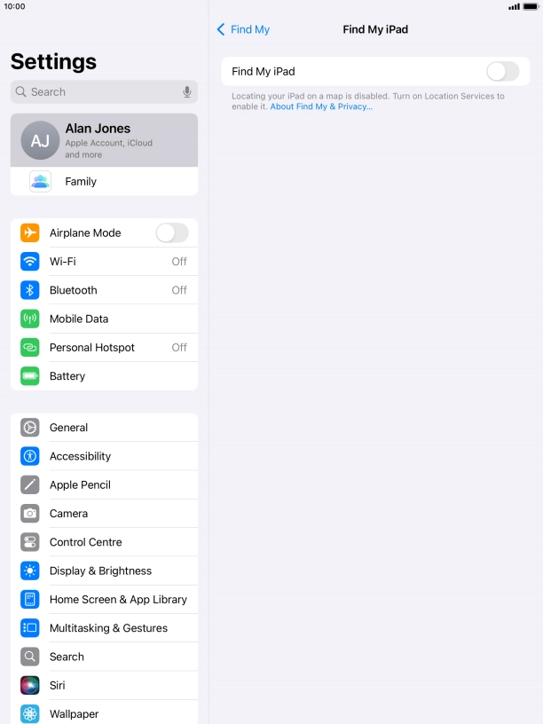 Press the indicator next to 