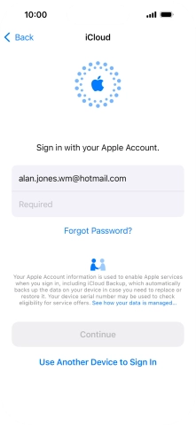 Press Required and key in the password for your Apple ID.