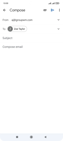 Press Subject and key in a subject.