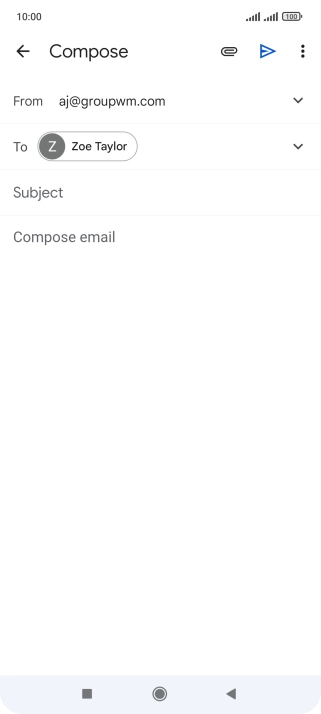 Press Subject and key in a subject.