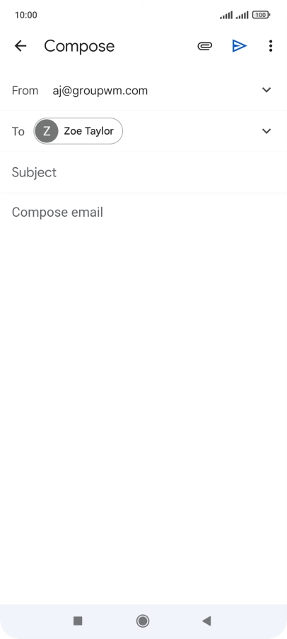 Press Subject and key in a subject.