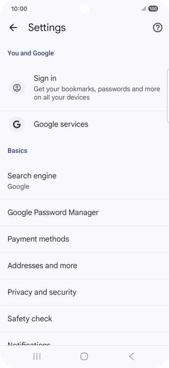 Press Privacy and security. Press Privacy and security.