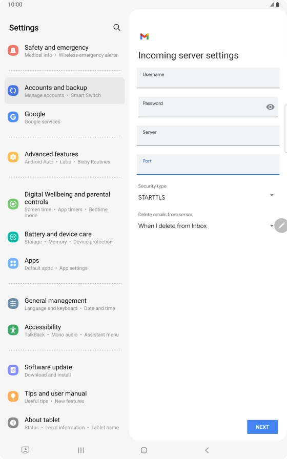 Press the drop down list below 