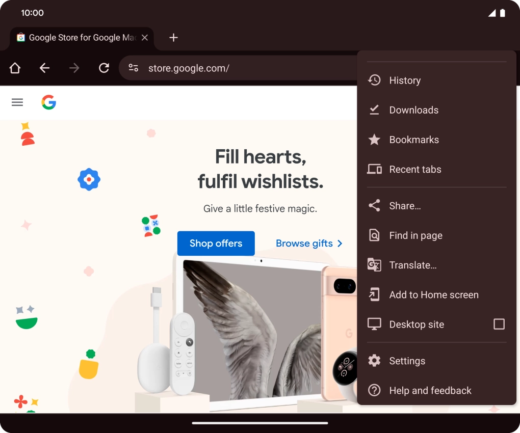 Press Settings. Press Settings.
