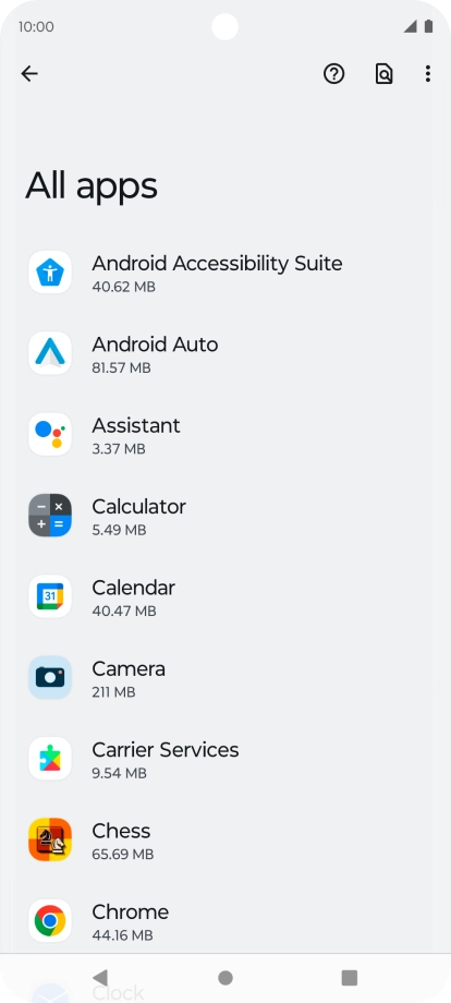 Press the required app.
