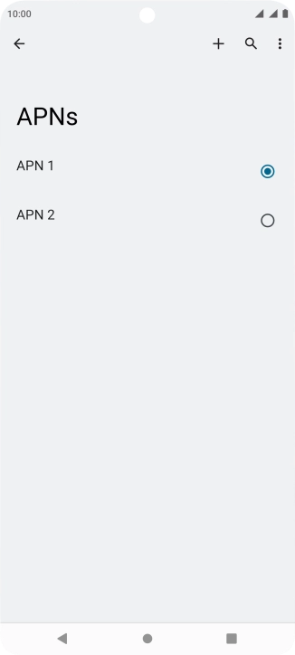 Press the field next to the data connection to activate it.
