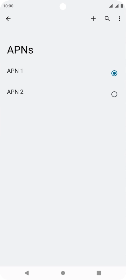 Press the field next to the data connection to activate it.