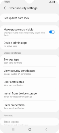 Press Set up SIM card lock. Press Set up SIM card lock.
