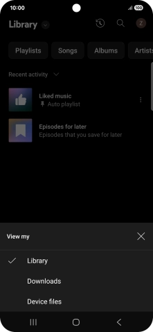 Press the required category and go to the required audio file.