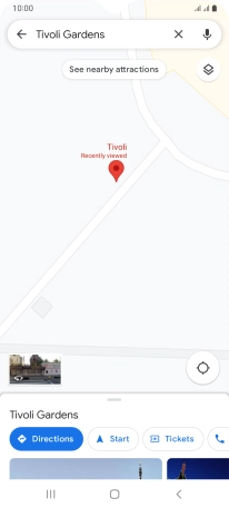 Press the destination at the bottom of the screen.