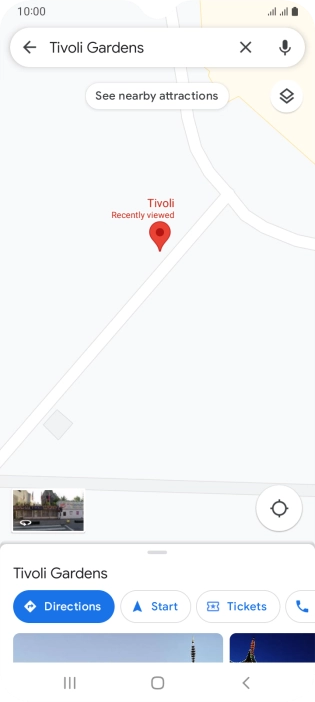 Press the destination at the bottom of the screen.