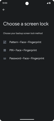 Press the required phone lock code.