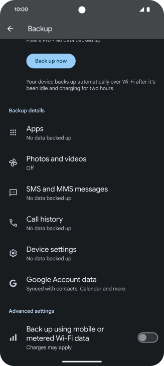Press the indicator next to 