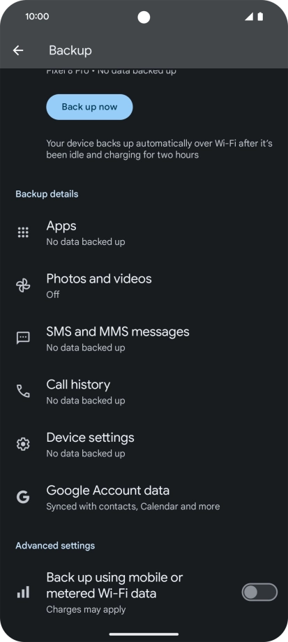 Press the indicator next to 