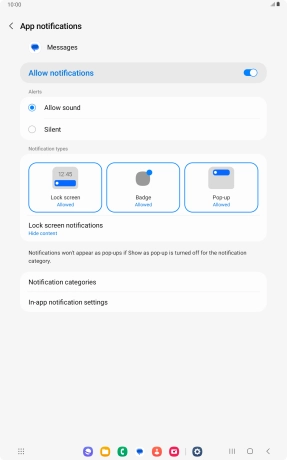 Press the indicator next to 