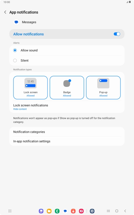 Press the indicator next to 