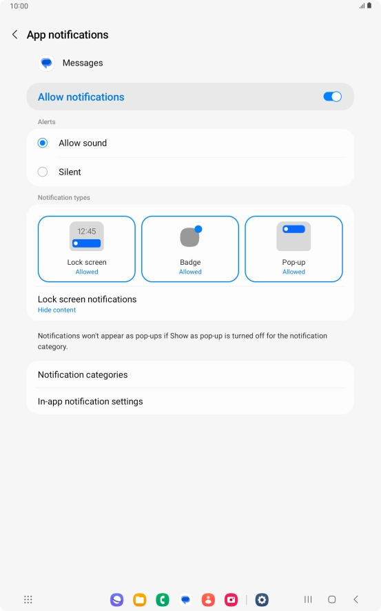 Press the indicator next to 