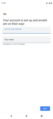 Press Your name and key in the required sender name.