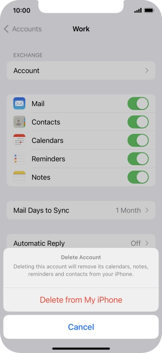 Press Delete Account.