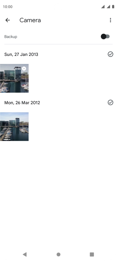 Press and hold the required picture or video clip.