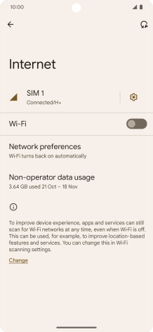 Press the settings icon.