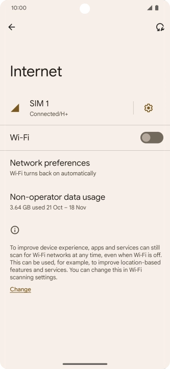 Press the settings icon.