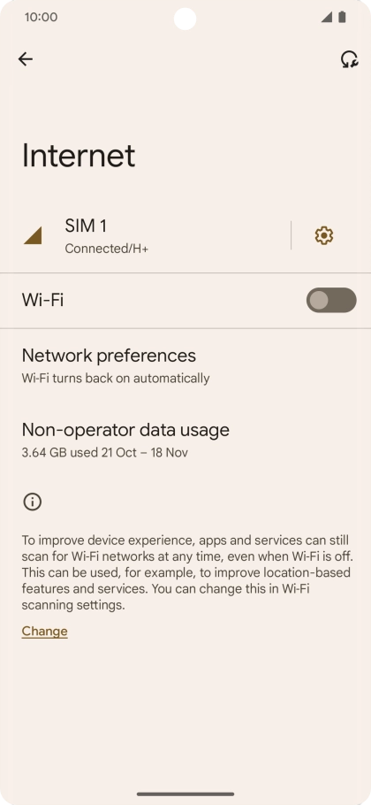 Press the settings icon.
