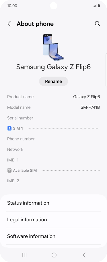 Press Status information.