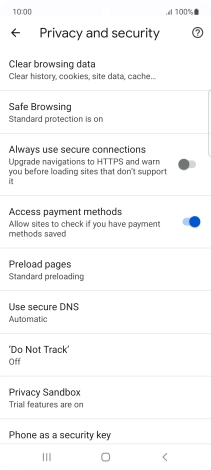 Press Clear browsing data.
