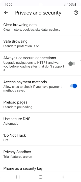 Press Clear browsing data.