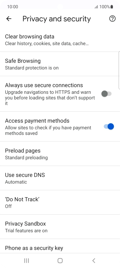 Press Clear browsing data.