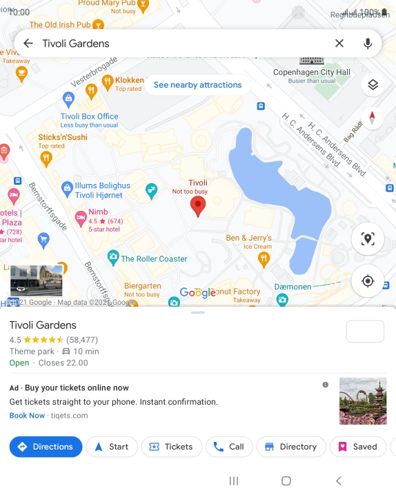 Press the destination at the bottom of the screen.
