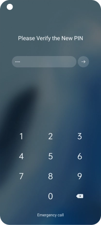 Key in the new PIN again and press arrow right.