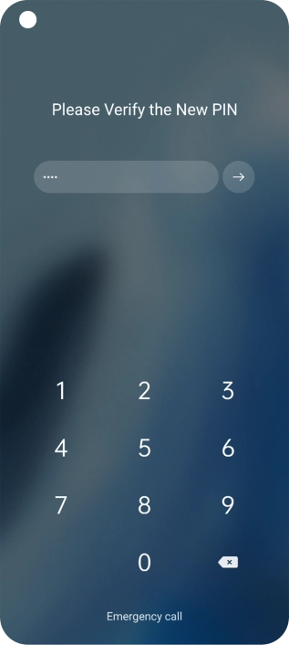 Key in the new PIN again and press arrow right.