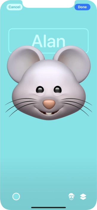 Press the name field and follow the instructions on the screen to select the required font and colour for your name on the Contact Poster.