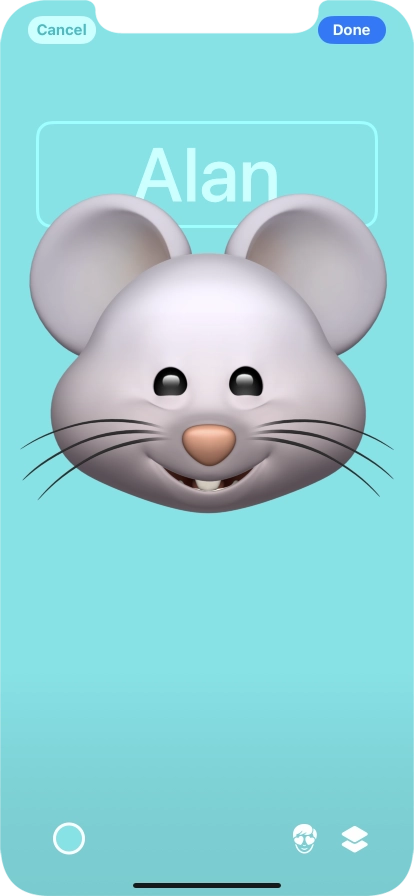 Press the name field and follow the instructions on the screen to select the required font and colour for your name on the Contact Poster.