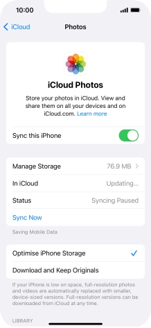 Press the indicator next to 