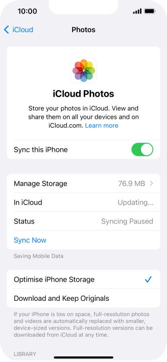 Press the indicator next to 