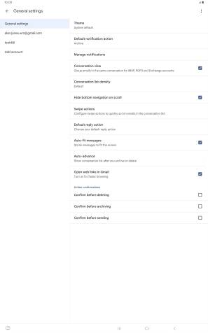 Press the required email account.