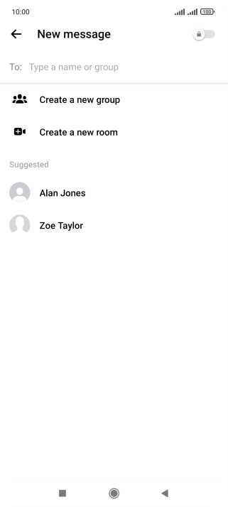 Press the search field.