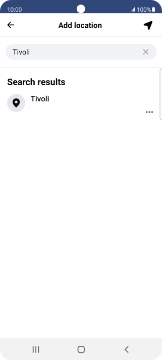 Press the required location.