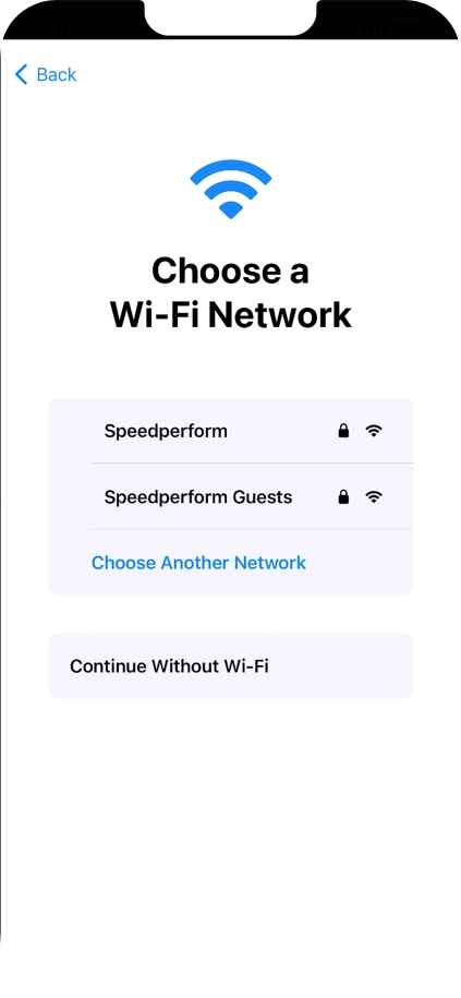 Press the required Wi-Fi network.
