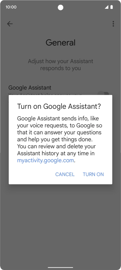 If you turn on the function, press TURN ON.