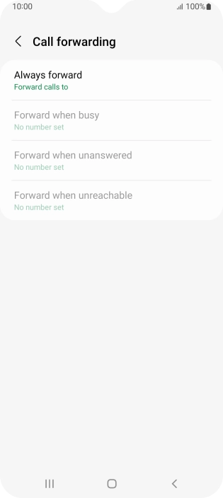 Press the required divert type.