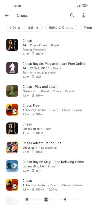 Press the required app.