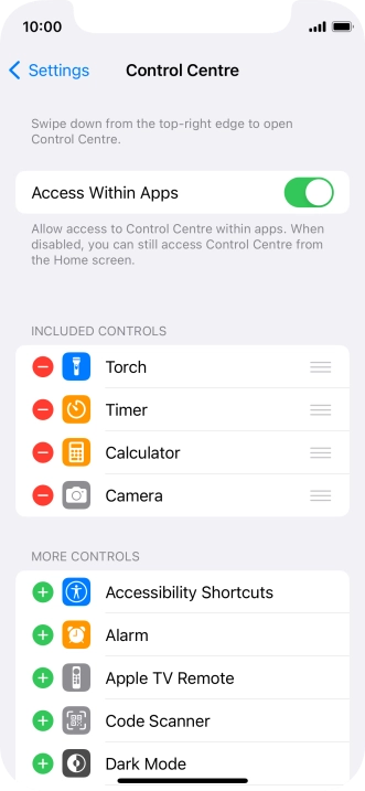 Press the indicator next to 