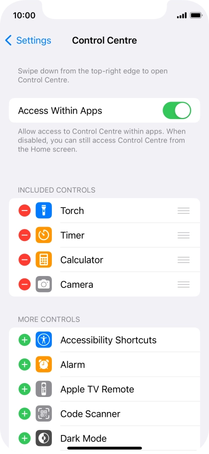 Press the indicator next to 