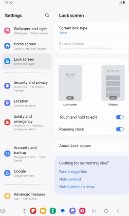 Press Screen lock type.