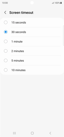 Press the required setting.